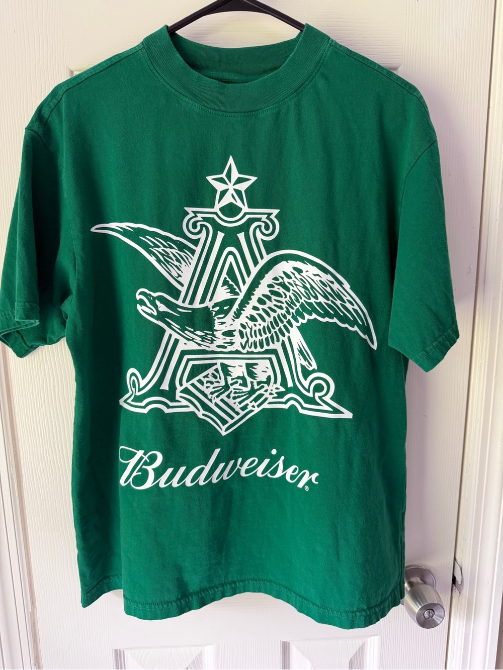 Budweiser White on Green Eagle Logo Tee